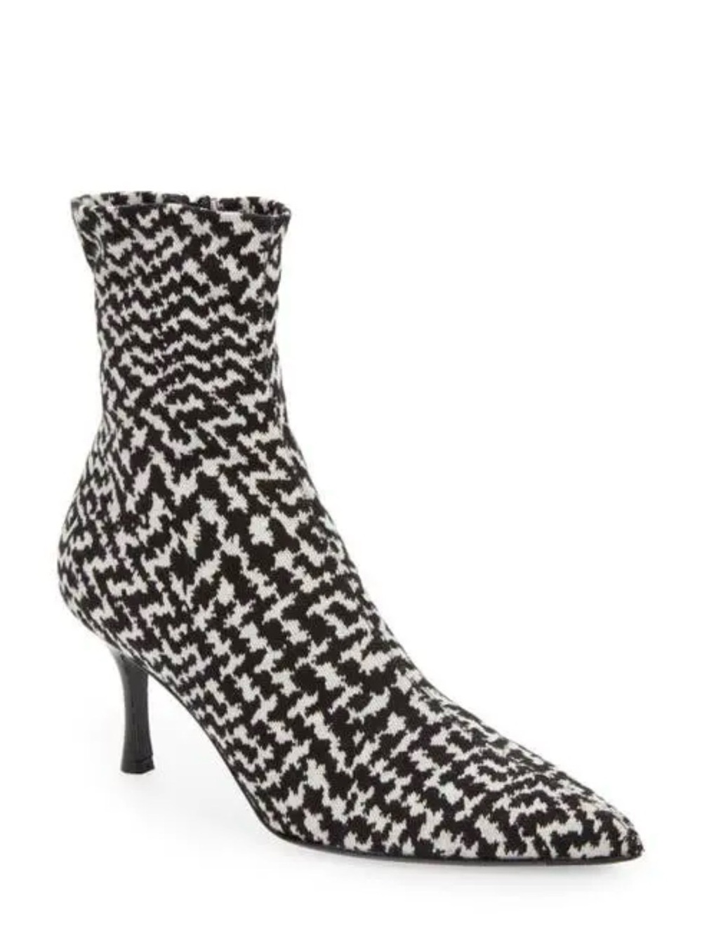 Rag and Bone Brea Black & White Patterned Pointed Sock Boot Bootie